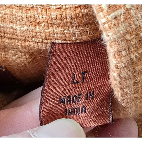 Bob Timberlake Shirt Men’s Button Up LT Org Brush Popper Lumberjack Plaid Weave - Picture 4 of 5